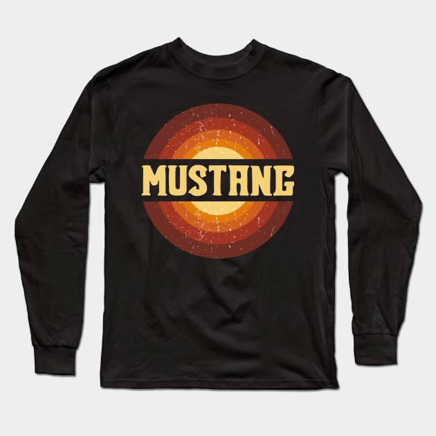 Vintage Proud Name Mustang Anime Gifts Circle Long Sleeve T-Shirt by Amir Dorsman Tribal